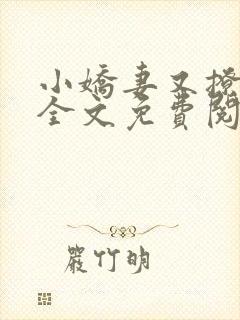 小娇妻又撩又甜全文免费阅读