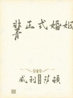 非正式婚姻雾里青