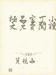 极品家丁小说全文免费阅读