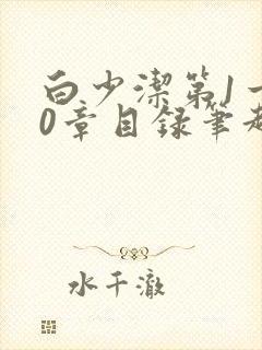 白少洁第1一40章目录笔趣阁