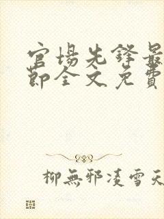 官场先锋最新章节全文免费阅读封面