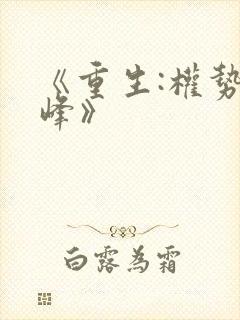 《重生:权势巅峰》