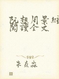 阮想周景维免费阅读全文