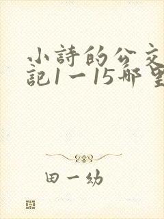 小诗的公交车日记1一15哪里能看