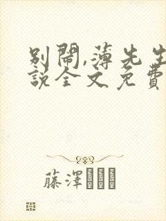 别闹,薄先生小说全文免费阅读