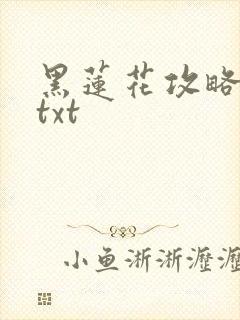 黑莲花攻略手册txt