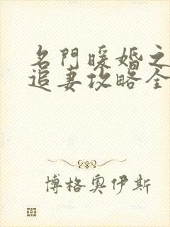 名门暖婚之权爷追妻攻略全文免费阅读