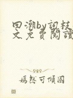 回潮by词枝全文免费阅读笔趣阁