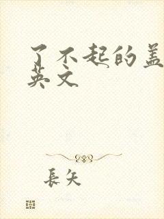 了不起的盖茨比英文