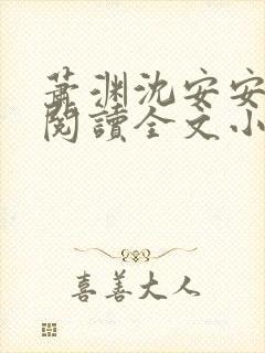 萧渊沈安安免费阅读全文小说