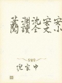 萧渊沈安安免费阅读全文小说