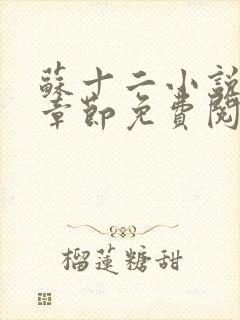 苏十二小说最新章节免费阅读下载