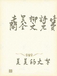 老吴柳诗晴笔趣阁全文免费阅读