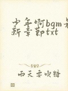 少年啊bgm最新章节txt