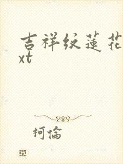 吉祥纹莲花楼txt