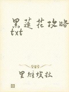 黑莲花攻略手册txt