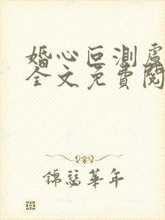 婚心叵测卢丹妮全文免费阅读小说