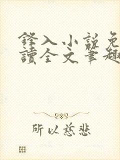 锋入小说免费阅读全文笔趣阁