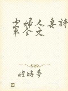 少妇人妻诗雨小军全文