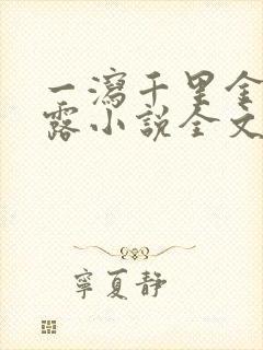 一泻千里金银花露小说全文免费阅读