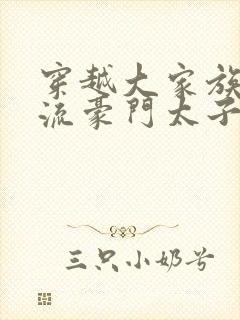 穿越大家族之风流豪门太子爷