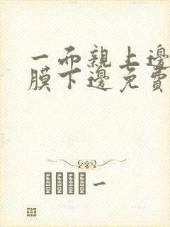 一面亲上边一面膜下边免费阅读