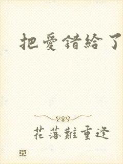 把爱错给了你