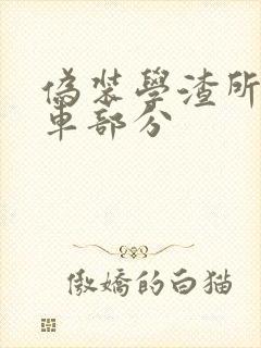 伪装学渣所有开车部分