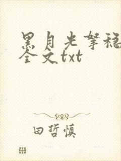 黑月光拿稳小说全文txt