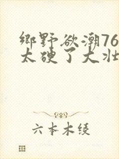乡野欲潮76章太硬了大壮下载
