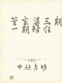 管家婆三期必开一期精准