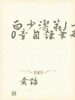 白少洁第1一40章目录笔趣阁