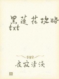 黑莲花攻略手册txt