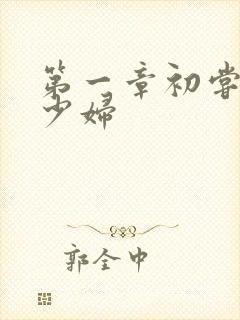 第一章初尝极品少妇