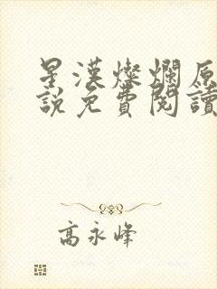 星汉灿烂原著小说免费阅读