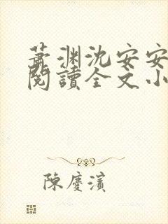 萧渊沈安安免费阅读全文小说