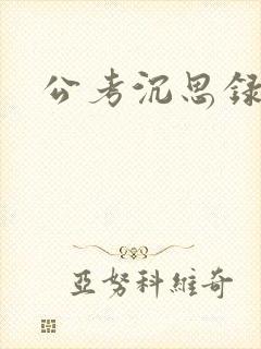 公考沉思录