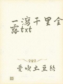 一泻千里金银花露txt