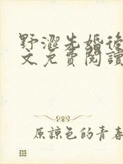 野涩先婚后爱全文免费阅读笔趣阁