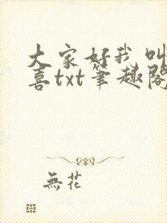 大家好我叫林小喜txt笔趣阁