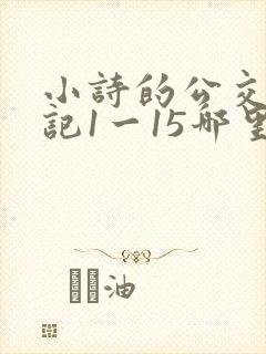 小诗的公交车日记1一15哪里能看