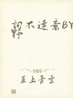 词不达意BY咩野