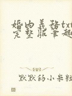 婚内义务txt完整版笔趣阁