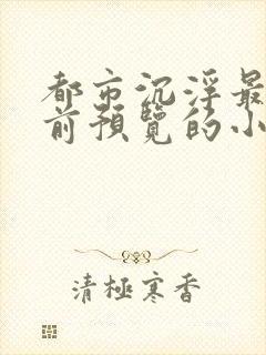 都市沉浮最快超前预览的小说3030