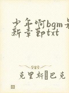 少年啊bgm最新章节txt
