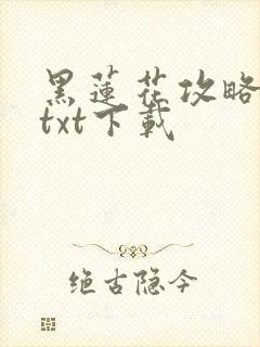 黑莲花攻略手册txt下载