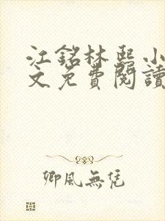 江铭林熙小说全文免费阅读