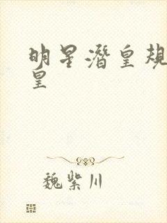 明星潜皇规则之皇