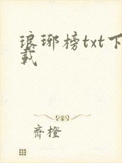 琅琊榜txt下载