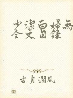 少洁白妇无删减全文目录